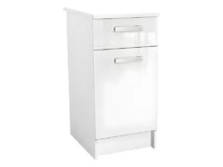 Cuisine Complète D'angle - 9 éléments De Rangements - Blanc - TRATTORIA -Meubles Soldes Boutique meuble de cuisine 12345937