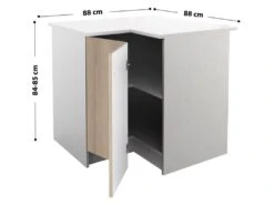 Cuisine Complète D'angle - 9 éléments De Rangements - Naturel & Blanc - TRATTORIA -Meubles Soldes Boutique meuble de cuisine 12408803