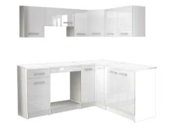 Cuisine Complète D'angle - 9 éléments De Rangements - Blanc - TRATTORIA -Meubles Soldes Boutique meuble de cuisine 12408815