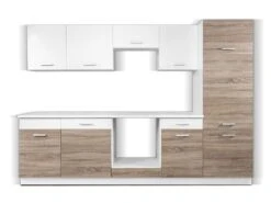 Cuisine Complète - 280 Cm - 9 éléments De Rangements - Naturel Et Blanc - CIBONA 14 Cuisine Complète - 280 Cm - 9 éléments De Rangements - Naturel Et Blanc - CIBONA -Meubles Soldes Boutique meuble de cuisine 12668695