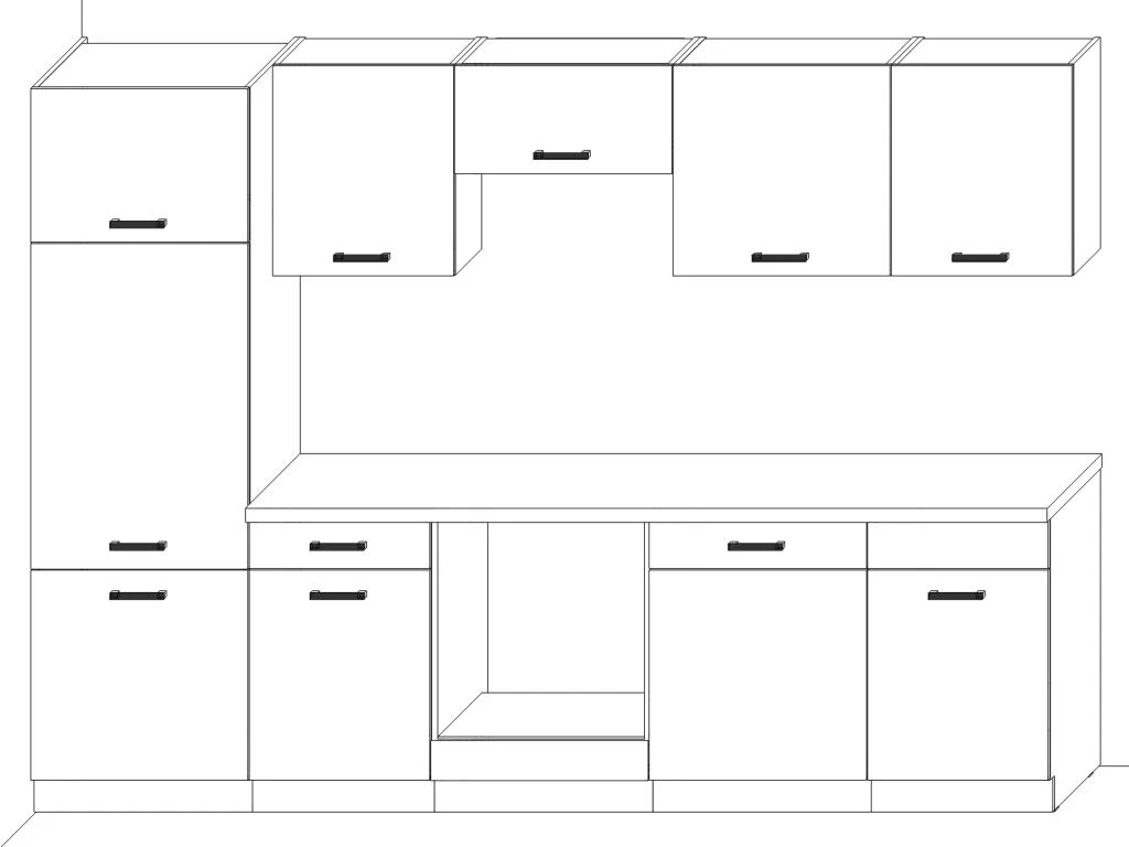 Cuisine Complète - 280 Cm - 9 éléments De Rangements - Naturel Et Blanc - CIBONA 10 Cuisine Complète - 280 Cm - 9 éléments De Rangements - Naturel Et Blanc - CIBONA – Image 8