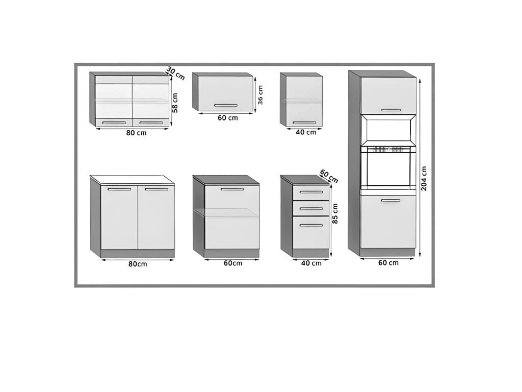 LEXHAM | Cuisine Complète Modulaire Linéaire L 240cm 7 Pcs | Plan De Travail INCLUS | Ensemble Armoires Meubles De Cuisine 4 LEXHAM | Cuisine Complète Modulaire Linéaire L 240cm 7 Pcs | Plan De Travail INCLUS | Ensemble Armoires Meubles De Cuisine – Image 2