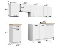 ASTRA | Cuisine Complète Linéaire + Modulaire 240cm 7 Pcs | Plan De Travail INCLUS | Ensemble Meubles Cuisine -Meubles Soldes Boutique meuble de cuisine 12862053