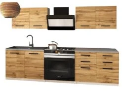 KOMPANO - Cuisine Complète L160 Cm - Cuisine Droite 6 Pcs - Plan De Travail Inclus