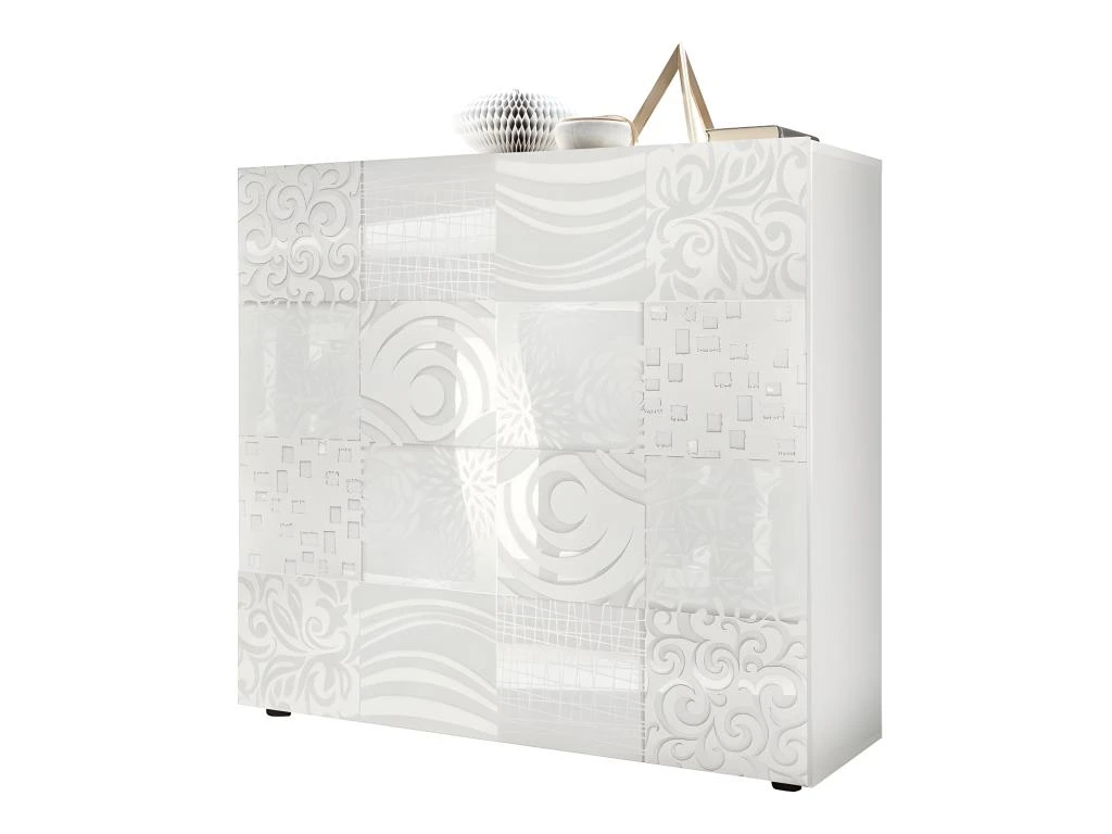 Vaisselier 2 Portes Laqué Blanc Brillant - BARI 3 Vaisselier 2 Portes Laqué Blanc Brillant - BARI