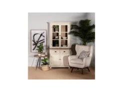 Vaisselier 4 Portes 2 Tiroirs Bois/Crème - CAMILLE 10 Vaisselier 4 Portes 2 Tiroirs Bois/Crème - CAMILLE -Meubles Soldes Boutique meuble de cuisine 17634637