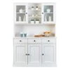 Vaisselier Bois Massif 5 Portes "Takao" 131cm Blanc -Meubles Soldes Boutique meuble de cuisine 19161835