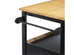 Ilot De Cuisine "Rangement" 108cm Naturel & Noir -Meubles Soldes Boutique meuble de cuisine 20979779