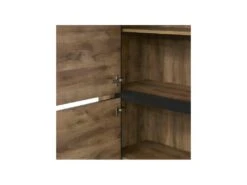 Argentier 3 Portes à LEDs Bois Tropical - PEYTON -Meubles Soldes Boutique meuble de cuisine 21574305