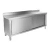 Meuble Bas De Cuisine 200x60 Cm Avec Rebord Acier Inoxydable 14_0002489 -Meubles Soldes Boutique meuble de cuisine 22939095