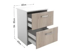 Cuisine Complète TRATTORIA - 240 Cm - 8 éléments De Rangements - Chêne & Blanc -Meubles Soldes Boutique meuble de cuisine 435229