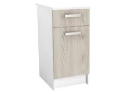 Cuisine Complète - 180 Cm - 6 éléments De Rangements - Naturel & Blanc - TRATTORIA 23 Cuisine Complète - 180 Cm - 6 éléments De Rangements - Naturel & Blanc - TRATTORIA -Meubles Soldes Boutique meuble de cuisine 442503