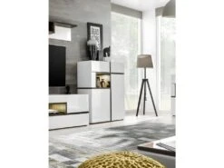 Vaisselier Bas, Bar CRISS + LED. Vitrine, Argentier Déco, Moderne Et Design Pour Votre Salon. -Meubles Soldes Boutique meuble de cuisine 8952051