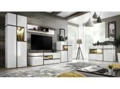 Vaisselier Bas, Bar CRISS + LED. Vitrine, Argentier Déco, Moderne Et Design Pour Votre Salon. -Meubles Soldes Boutique meuble de cuisine 8952055