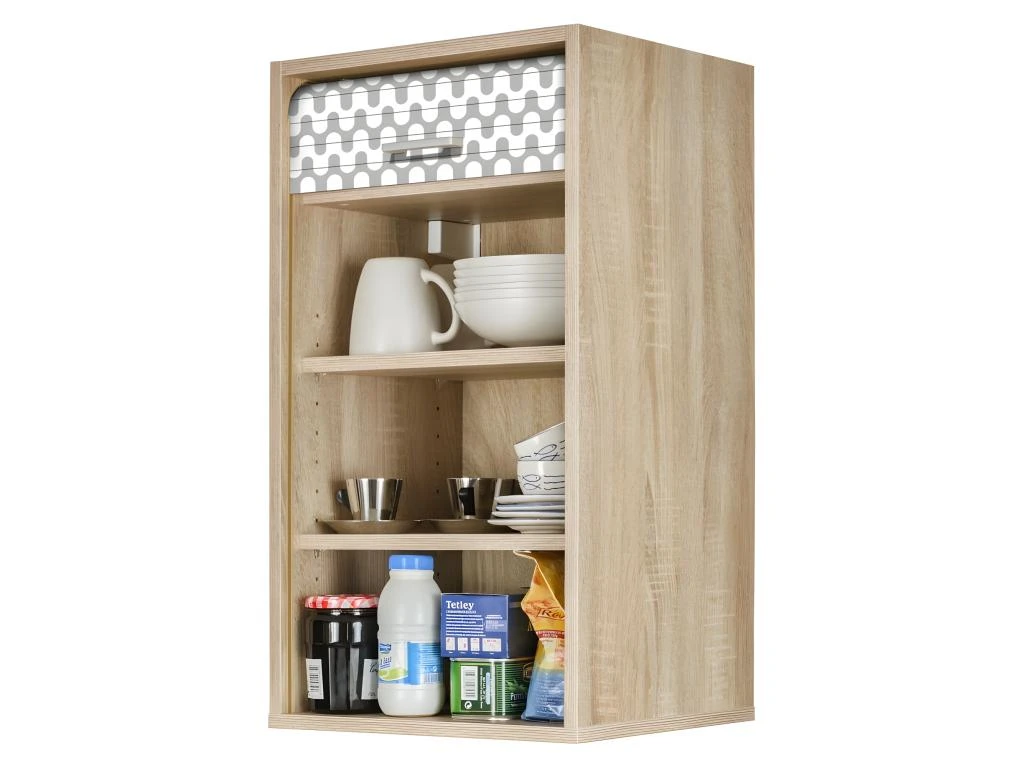 Meuble Cuisine Chêne 40x72 Face Imprimée - Coloris Rideau: Vagues Grises 810 4 Meuble Cuisine Chêne 40x72 Face Imprimée - Coloris Rideau: Vagues Grises 810 – Image 2