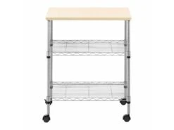 Étagère Métallique 56 X 46 X 69 Cm 30 Kg 4 Roulettes étagère Autoportante étagère De Rangement En Métal 14_0005156 -Meubles Soldes Boutique meuble de rangement 12073689