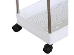 Chariot De Cuisine Avec 4 Roues Rangement 3 étagères Plastique Blanc -Meubles Soldes Boutique meuble de rangement 12518761