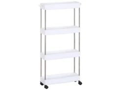 Chariot De Cuisine Salle De Bain Avec Roues 4 étagères Plastique Blanc 13 Chariot De Cuisine Salle De Bain Avec Roues 4 étagères Plastique Blanc -Meubles Soldes Boutique meuble de rangement 12518769