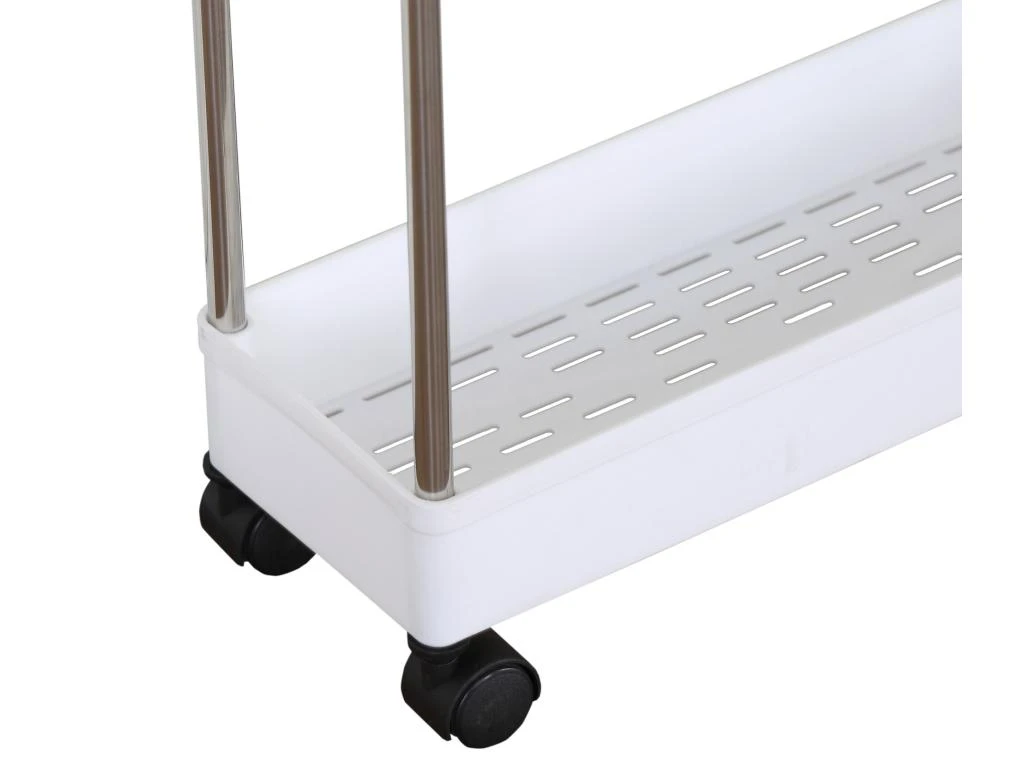 Chariot De Cuisine Salle De Bain Avec Roues 4 étagères Plastique Blanc 10 Chariot De Cuisine Salle De Bain Avec Roues 4 étagères Plastique Blanc – Image 8