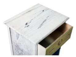 Table Nuit Chevet 1 Tiroir 1 Porte Bois Gris Shabby 71x36,5x30,5 -Meubles Soldes Boutique meuble de rangement 12522783