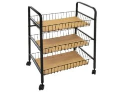 Desserte De Cuisine Roulante Resserre En Métal Noir H 70 Cm