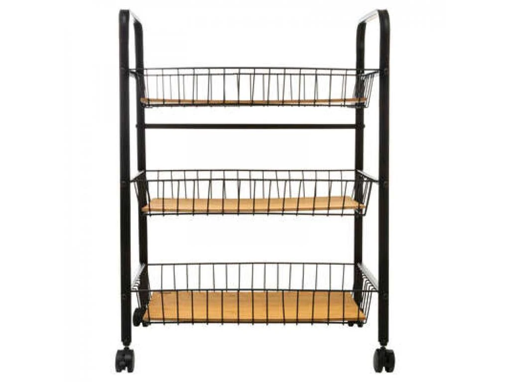 Chariot Avec 3 étagères L.52xP.39xH.70cm 4 Chariot Avec 3 étagères L.52xP.39xH.70cm – Image 2