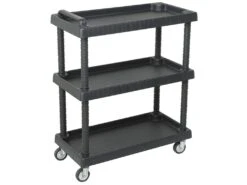 Chariot Avec Roues En Acier Et étagères Réglables 75 X 37,5 X 92 Cm.