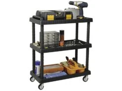 Chariot Avec Roues En Acier Et étagères Réglables 75 X 37,5 X 92 Cm. -Meubles Soldes Boutique meuble de rangement 17519537