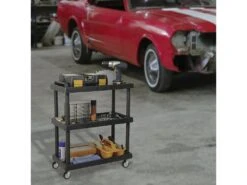 Chariot Avec Roues En Acier Et étagères Réglables 75 X 37,5 X 92 Cm. -Meubles Soldes Boutique meuble de rangement 17519539