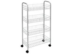 Chariot De Cuisine Polyvalent 4 Niveaux Chromé