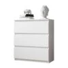 FURNIX Commode/ Meuble De Rangement Arenal Avec 3 Tiroirs 70 X 35 X 77 Cm Blanc Style Moderne -Meubles Soldes Boutique meuble de rangement 19409453