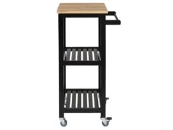 KWAT - Desserte à Roulettes Noire 3 Niveaux -Meubles Soldes Boutique meuble de rangement 9437403