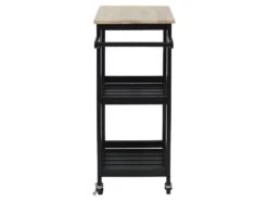 KWAT - Desserte à Roulettes Noire 3 Niveaux -Meubles Soldes Boutique meuble de rangement 9437405