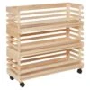 LEGUMES MAXI - Lot 3 Cageots Empilables Pin Massif Sur Roulettes -Meubles Soldes Boutique meuble de rangement 9874105