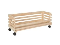 LEGUMES MAXI - Lot 3 Cageots Empilables Pin Massif Sur Roulettes -Meubles Soldes Boutique meuble de rangement 9874109