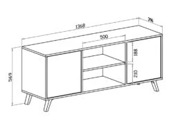 Meuble TV 140 Avec 2 Portes, WIND, Puccini, Portes Gris Anthracite, 140x40x57cm 11 Meuble TV 140 Avec 2 Portes, WIND, Puccini, Portes Gris Anthracite, 140x40x57cm -Meubles Soldes Boutique meuble tv 10000841