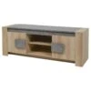 FANNY - Meuble TV 2 Portes Aspect Bois Et Pierre -Meubles Soldes Boutique meuble tv 10002825