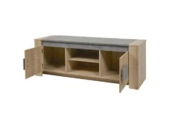 FANNY - Meuble TV 2 Portes Aspect Bois Et Pierre -Meubles Soldes Boutique meuble tv 10002829
