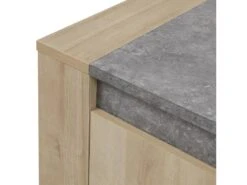 FANNY - Meuble TV 2 Portes Aspect Bois Et Pierre -Meubles Soldes Boutique meuble tv 10002833