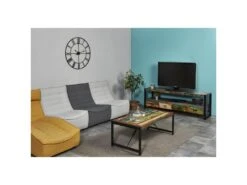 KALI - Meuble TV Bois Recyclé Et Métal Noir -Meubles Soldes Boutique meuble tv 10003209