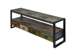 KALI - Meuble TV Bois Recyclé Et Métal Noir -Meubles Soldes Boutique meuble tv 10003211