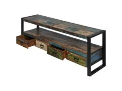 KALI - Meuble TV Bois Recyclé Et Métal Noir -Meubles Soldes Boutique meuble tv 10003213