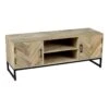 Meuble TV 2 Portes 2 Niches Bois Massif/Métal - MUNGO -Meubles Soldes Boutique meuble tv 11127395