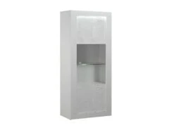 Composition TV Laqué Blanc à LEDs - MARKS -Meubles Soldes Boutique meuble tv 11131657