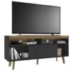 Meuble Tv 63X136X36Cm Chêne-Noir - Venprodin -Meubles Soldes Boutique meuble tv 12356855