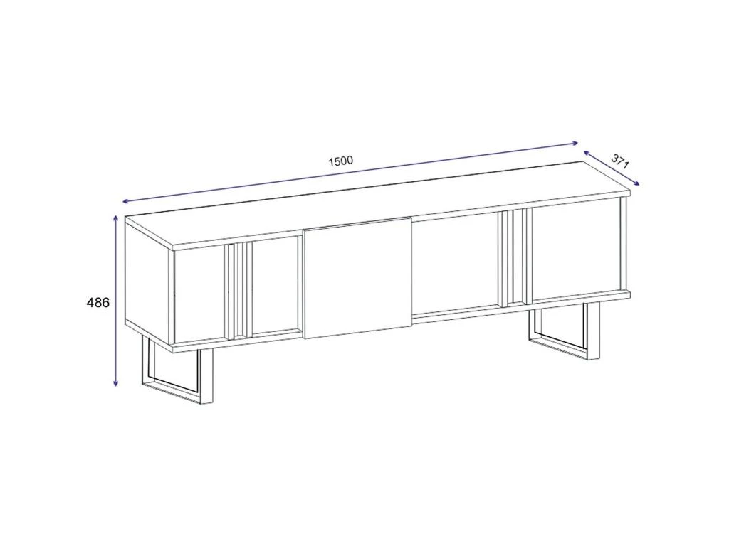 Meuble Tv Colorado Design 100 % Panneau De Particules Plaqué Mélaminé En Couleur Nogal, 150x54,6x37,1cm 4 Meuble Tv Colorado Design 100 % Panneau De Particules Plaqué Mélaminé En Couleur Nogal, 150x54,6x37,1cm – Image 2