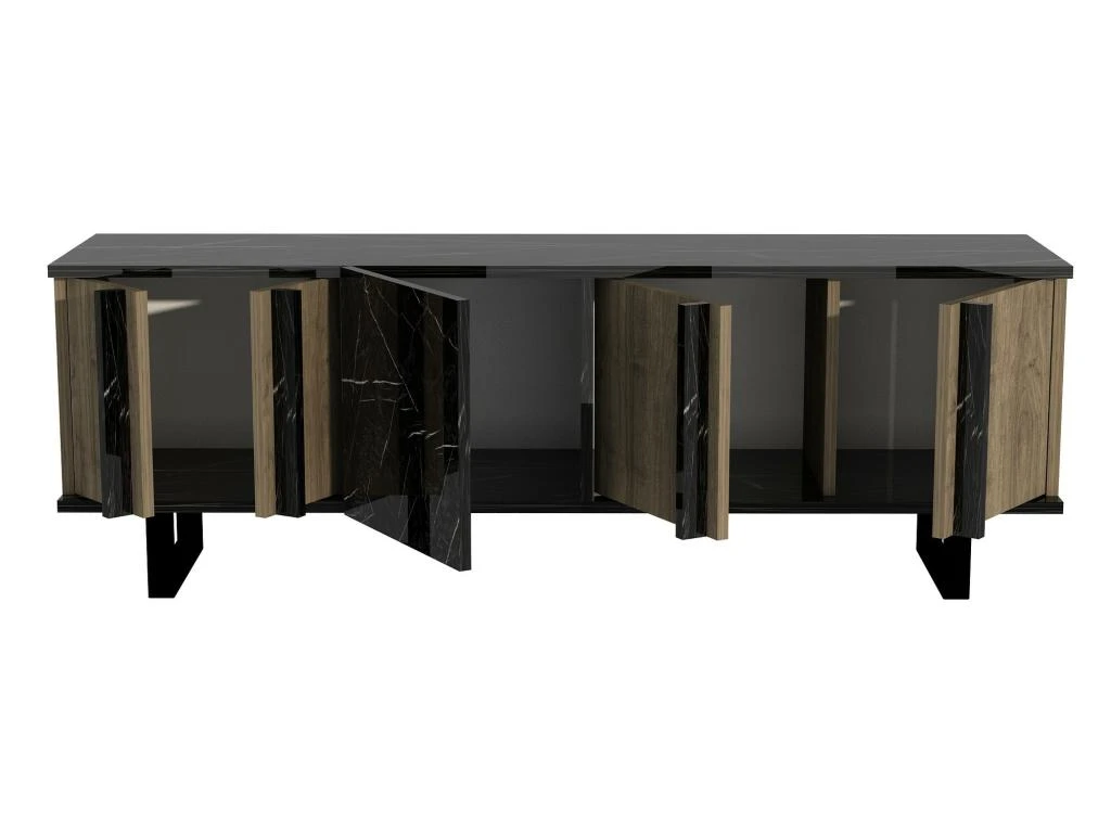 Meuble Tv Colorado Design 100 % Panneau De Particules Plaqué Mélaminé En Couleur Nogal, 150x54,6x37,1cm 5 Meuble Tv Colorado Design 100 % Panneau De Particules Plaqué Mélaminé En Couleur Nogal, 150x54,6x37,1cm – Image 3