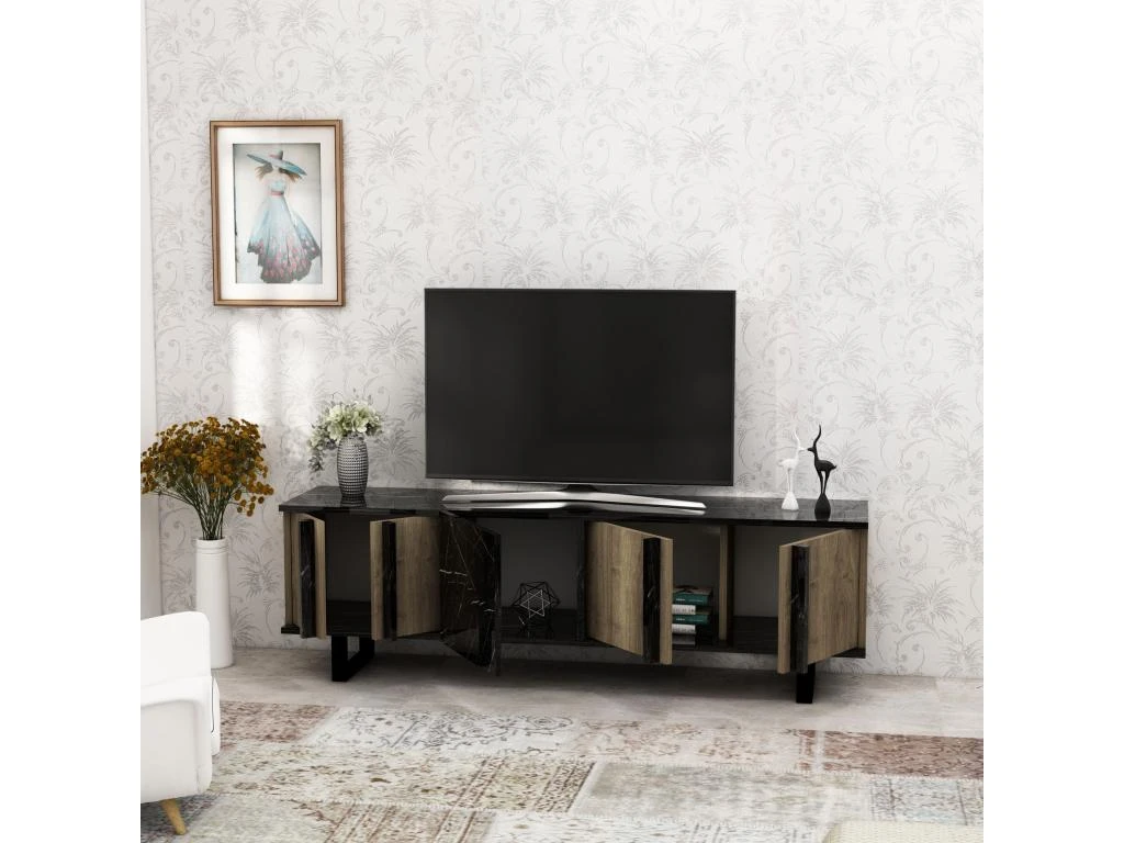 Meuble Tv Colorado Design 100 % Panneau De Particules Plaqué Mélaminé En Couleur Nogal, 150x54,6x37,1cm 7 Meuble Tv Colorado Design 100 % Panneau De Particules Plaqué Mélaminé En Couleur Nogal, 150x54,6x37,1cm – Image 5