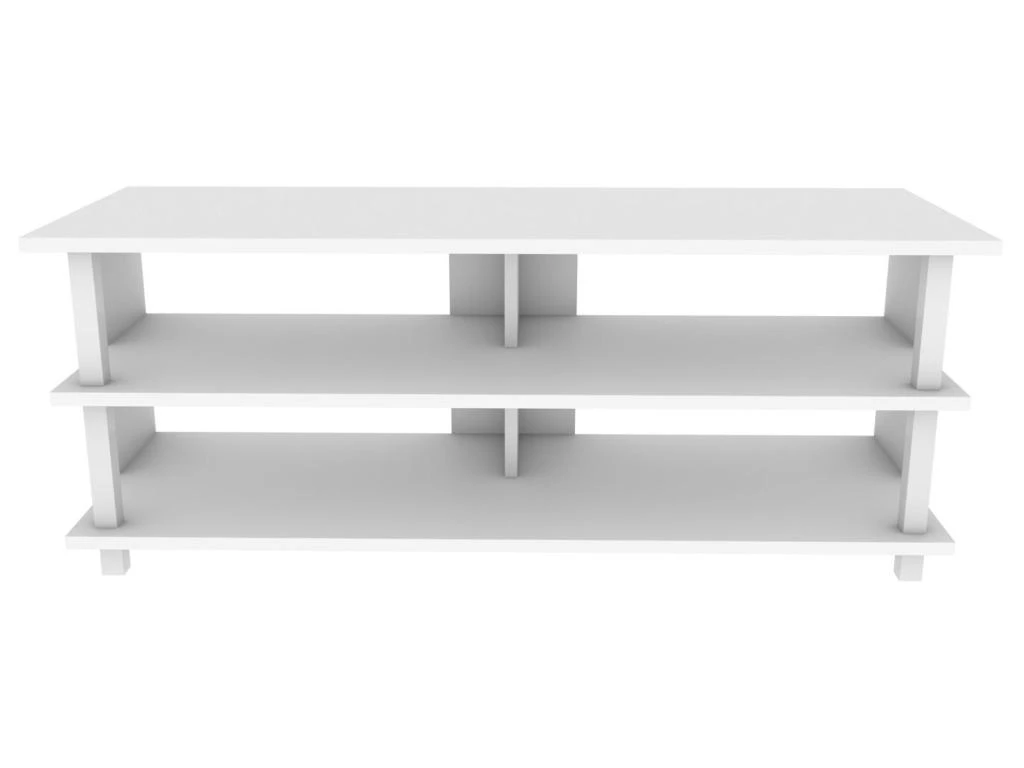 Meuble Tv Sena Design 100 % Panneau De Particules Plaqué Mélaminé En Couleur Blanc120x47,4x44,6cm 4 Meuble Tv Sena Design 100 % Panneau De Particules Plaqué Mélaminé En Couleur Blanc120x47,4x44,6cm – Image 2