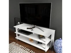 Meuble Tv Sena Design 100 % Panneau De Particules Plaqué Mélaminé En Couleur Blanc120x47,4x44,6cm 10 Meuble Tv Sena Design 100 % Panneau De Particules Plaqué Mélaminé En Couleur Blanc120x47,4x44,6cm -Meubles Soldes Boutique meuble tv 12358163